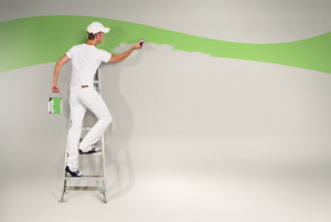 Man painting wall